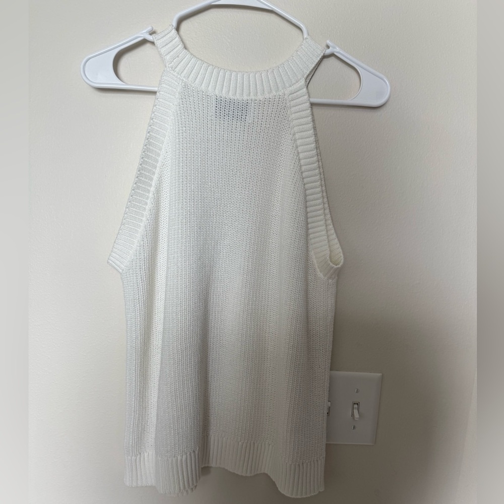 Old Navy Cream Ribbed Halter Knit Tank - Picture 2 of 4